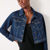 Wholesale Ciara Cropped Denim Jacket Authentic Blue Denim