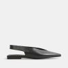 Best Liah Slingback Pointed Leather Flats Black