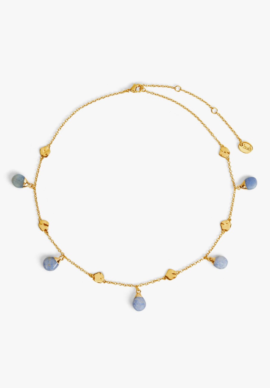 Wholesale Adeline Semi Precious Choker Gold/ Blue