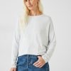 New Dori Dolman Crew Neck Top Pale Grey Marl