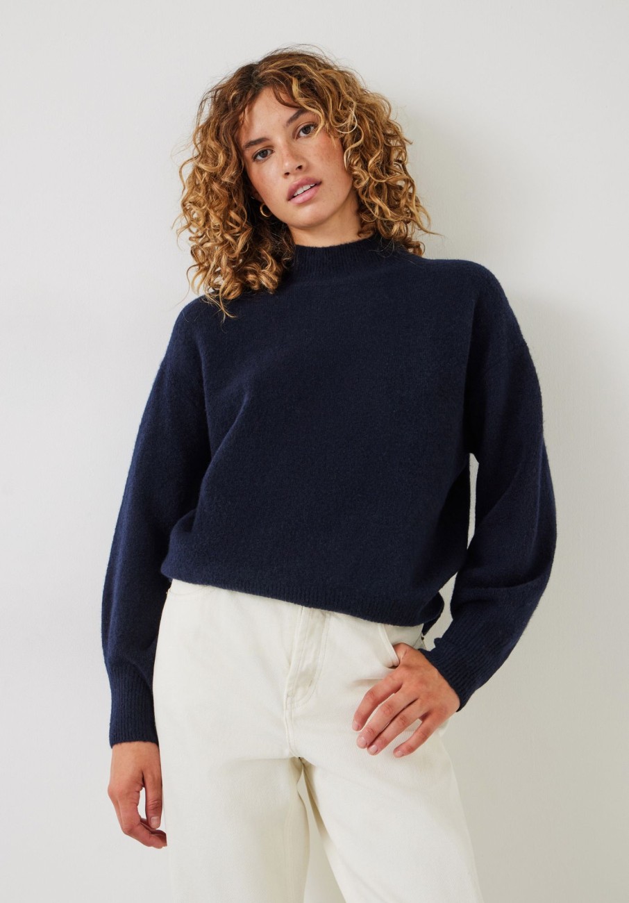 Best Evelyn Mock Neck Jumper Midnight Navy