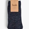 Hot Mula Ribbed Glitter Socks Navy/Multi