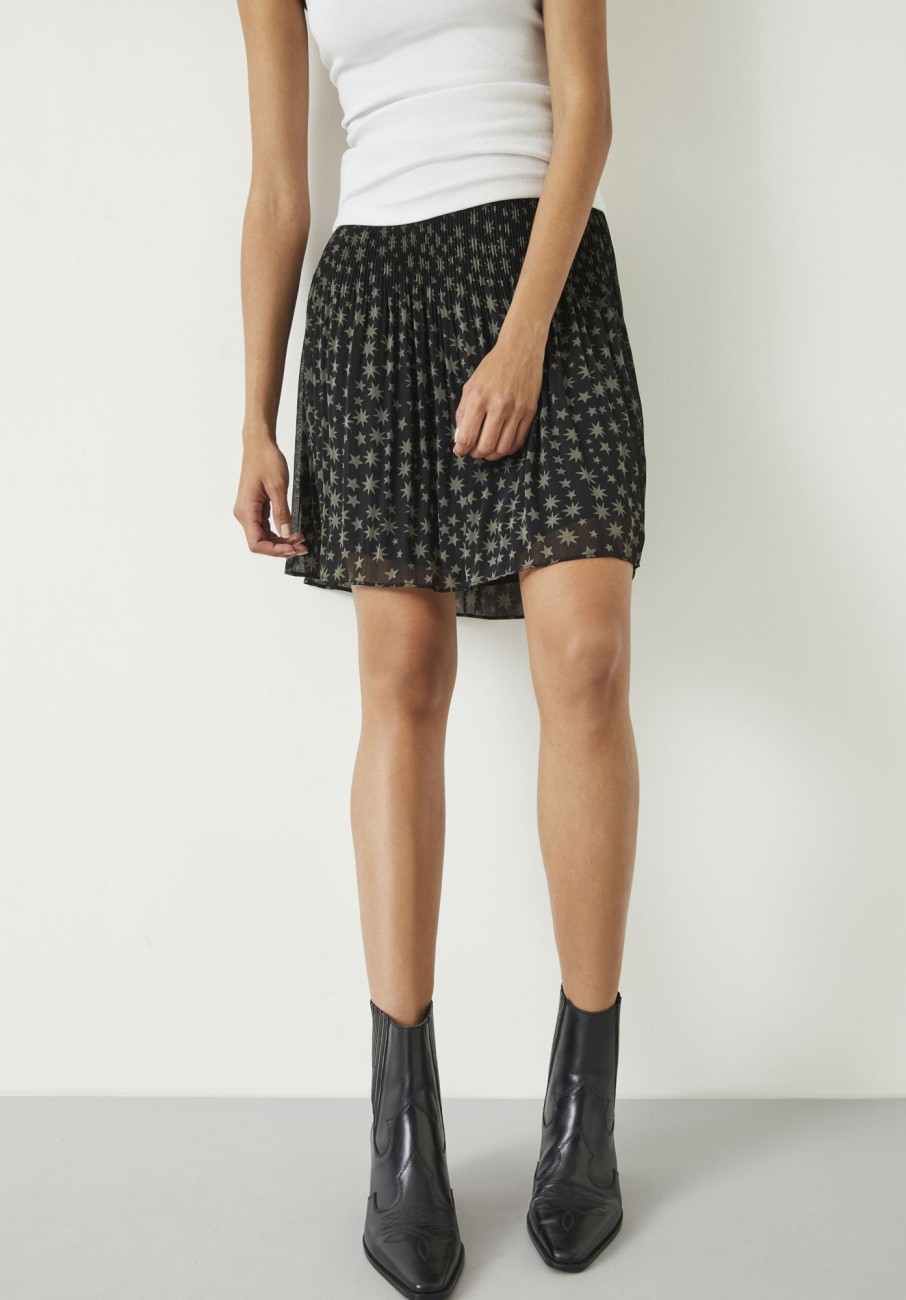 Best Nevah Pleat Mini Skirt Multi Star Black/Khaki