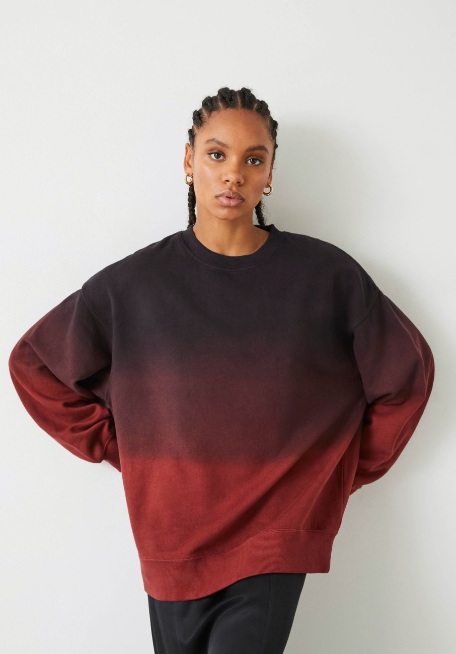 New Ombre Oversized Sweatshirt Burnt Orange