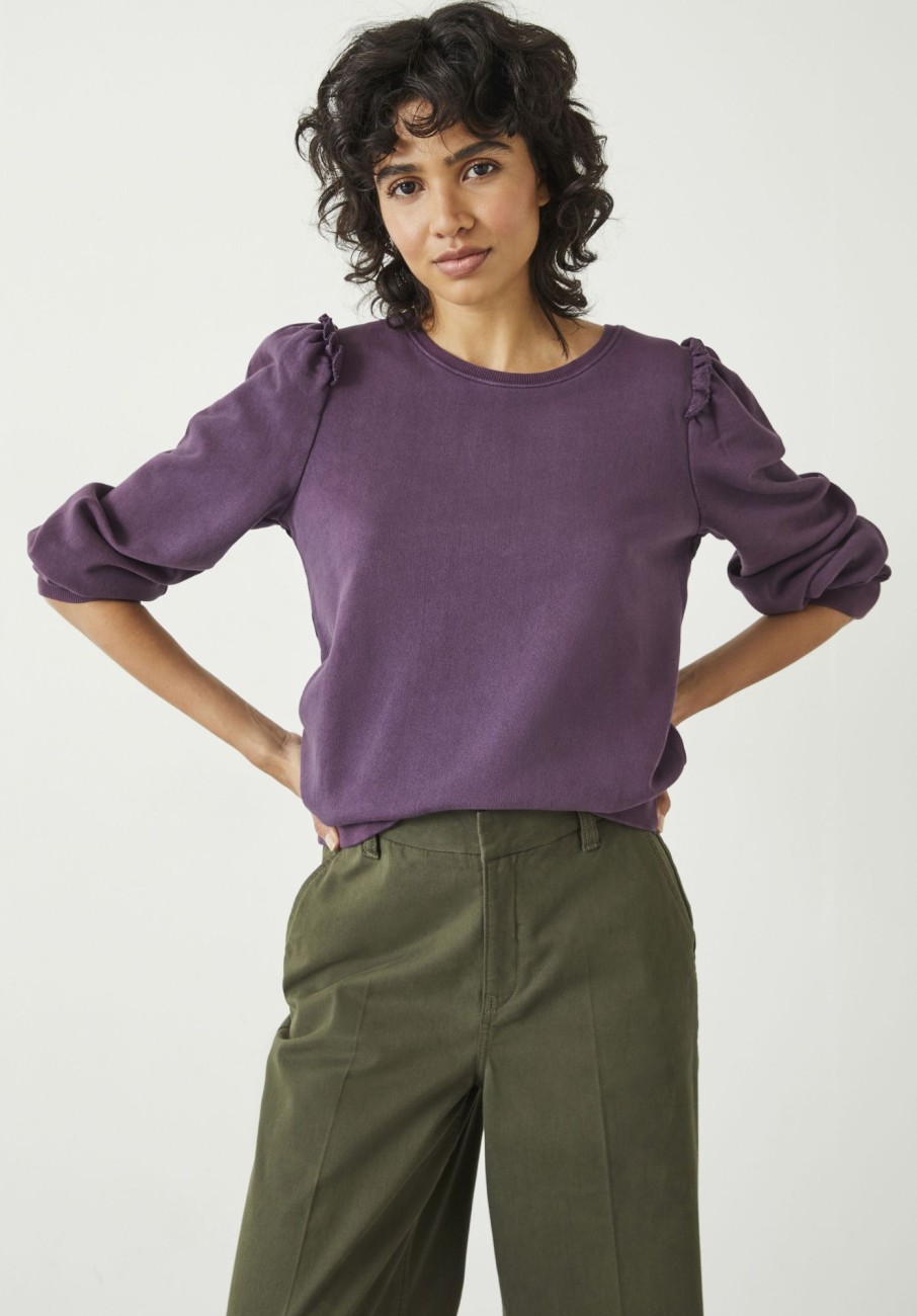 Hot Emilia Ruffle Sweatshirt Berry