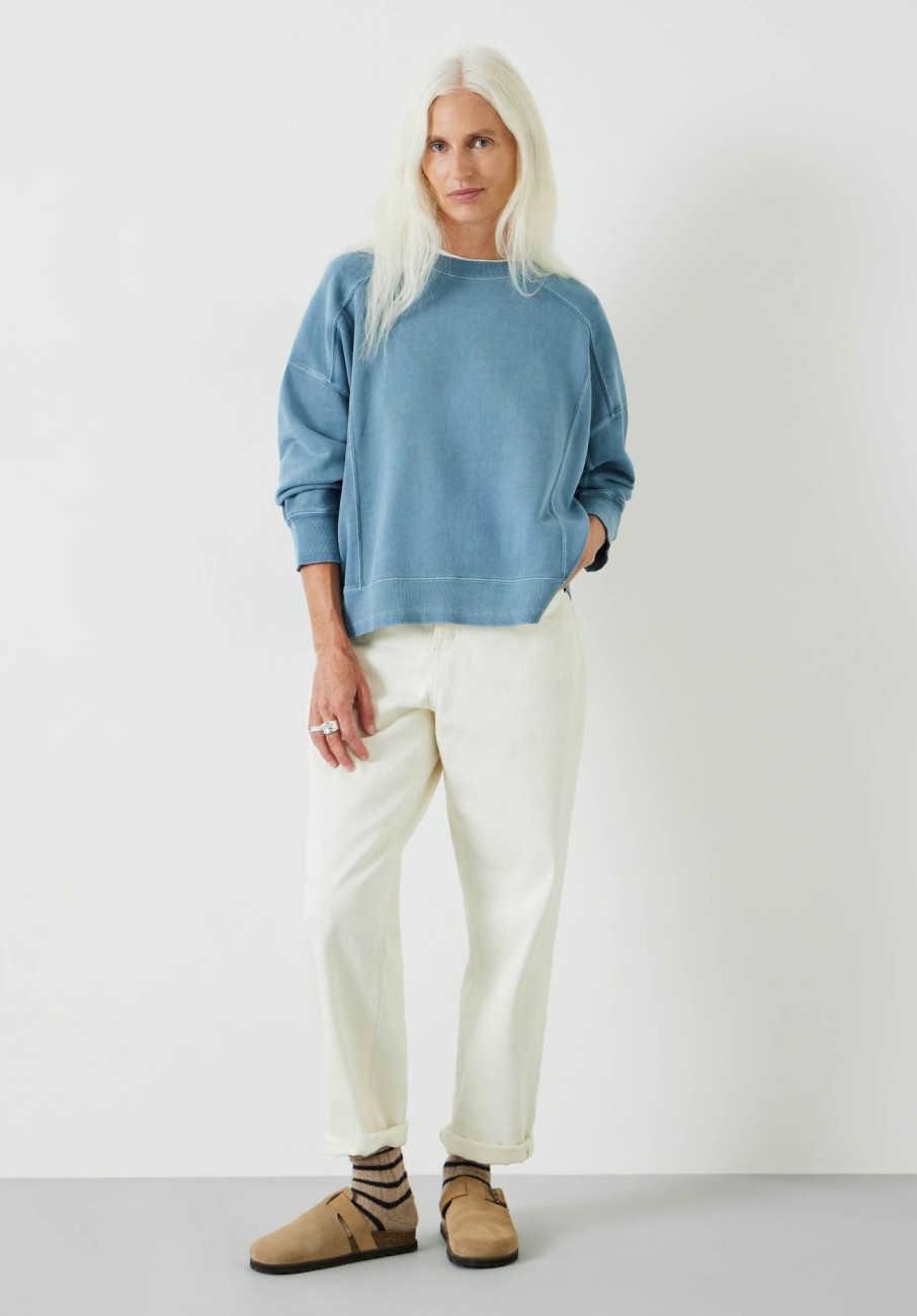 Clearance Lucy Seam Detail Sweatshirt Windward Blue