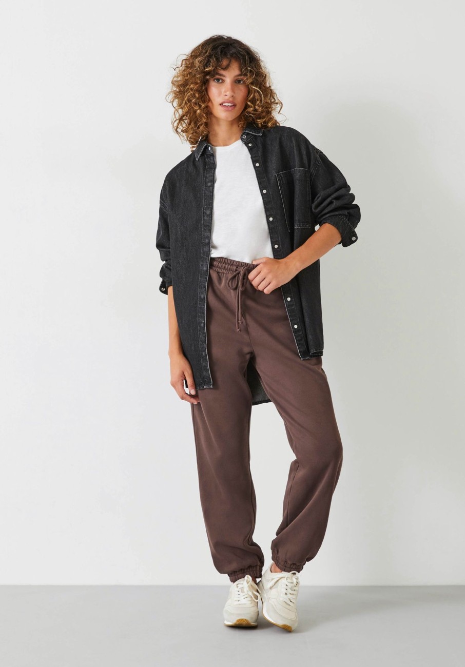 Wholesale Alyna Relaxed Washed Joggers Chocolate