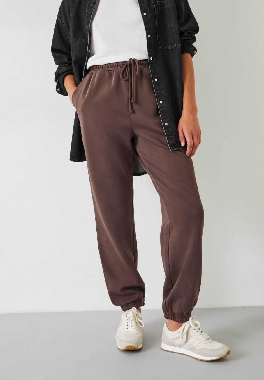 Wholesale Alyna Relaxed Washed Joggers Chocolate