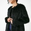 Online Dita Short Faux Fur Coat Black