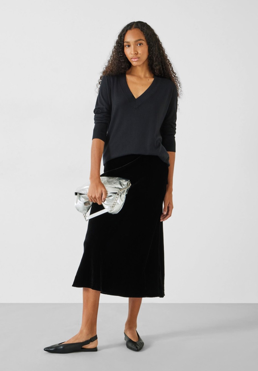 New Simone Velvet Skirt Black