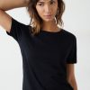 New Long Sleeve Ribbed Henley T-Shirt Black