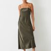 New Alessandra Slip Midi Dress Forest Green