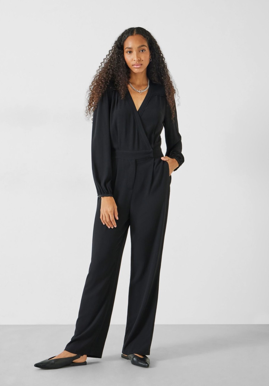 Wholesale Ottilie Wrap Jumpsuit Black