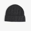 Hot Teresa Ribbed Cashmere Beanie Charcoal Marl