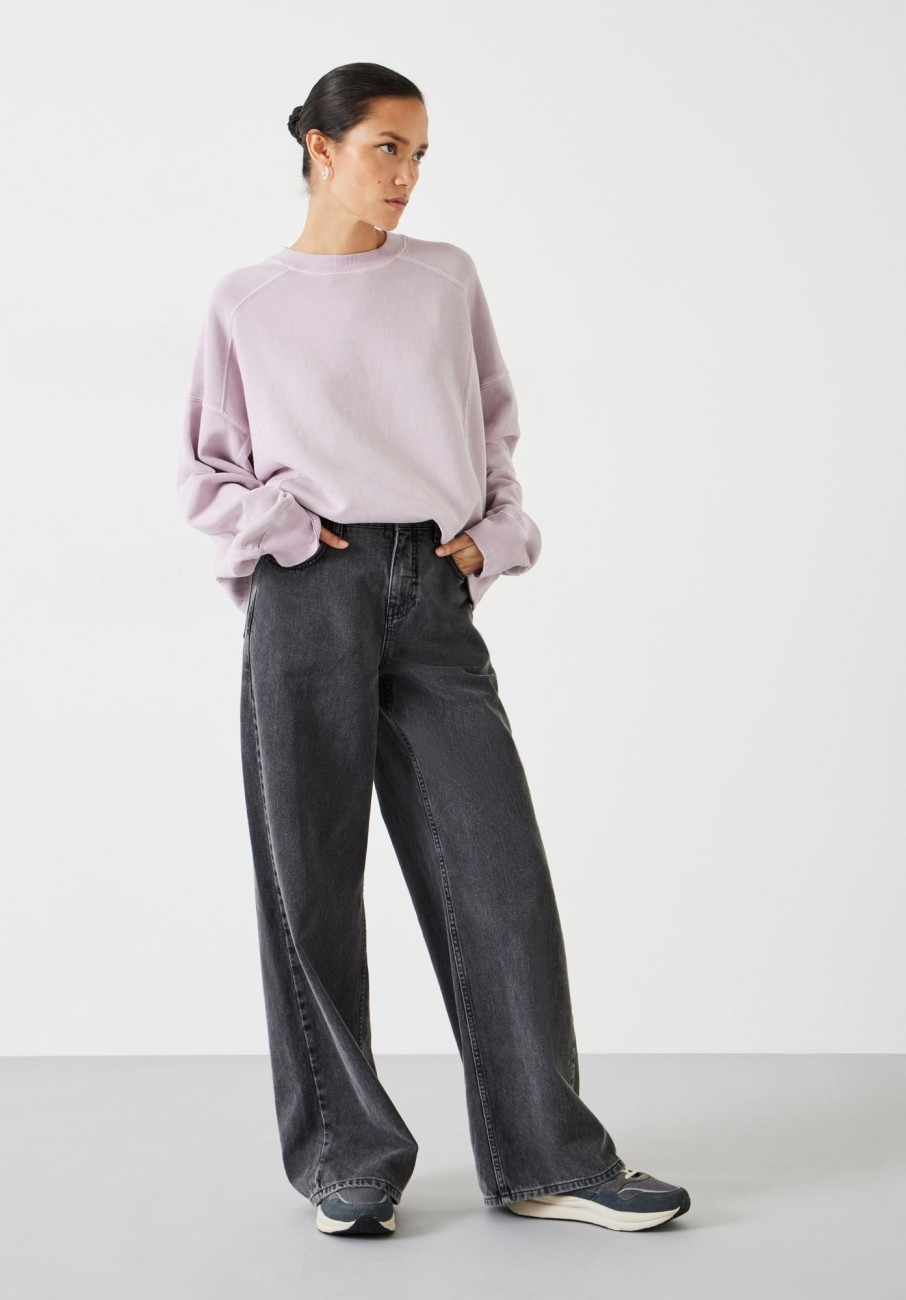 Wholesale Lucy Seam Detail Sweatshirt Jersey Washed Lavender