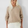 New Tabby Fluffy Crew Jumper Hazelnut Creme