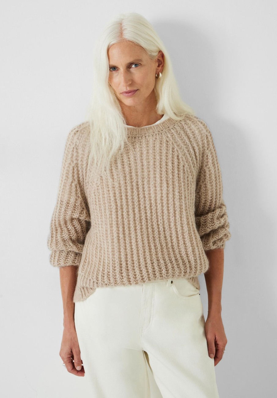 New Tabby Fluffy Crew Jumper Hazelnut Creme