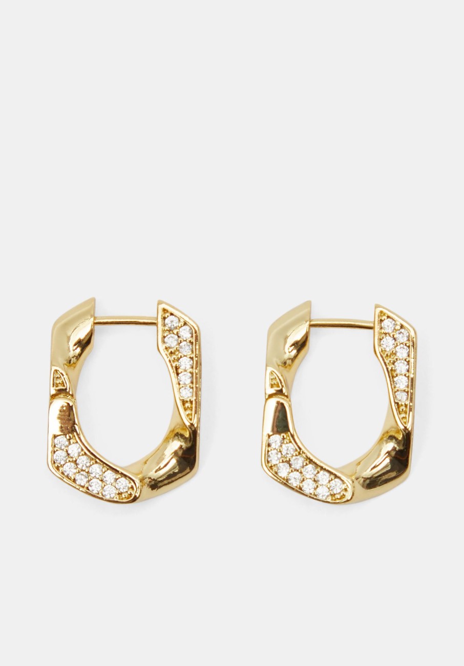 Online Luv Aj Pave Cuban Link Earring Gold