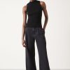 Clearance Lya Pleated Wide-Leg Jeans Washed Black