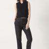 Wholesale Amanda Cropped Suit Wool Blend Trousers Black