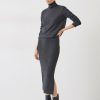 Clearance Harper Roll Neck Midi Dress Charcoal Marl