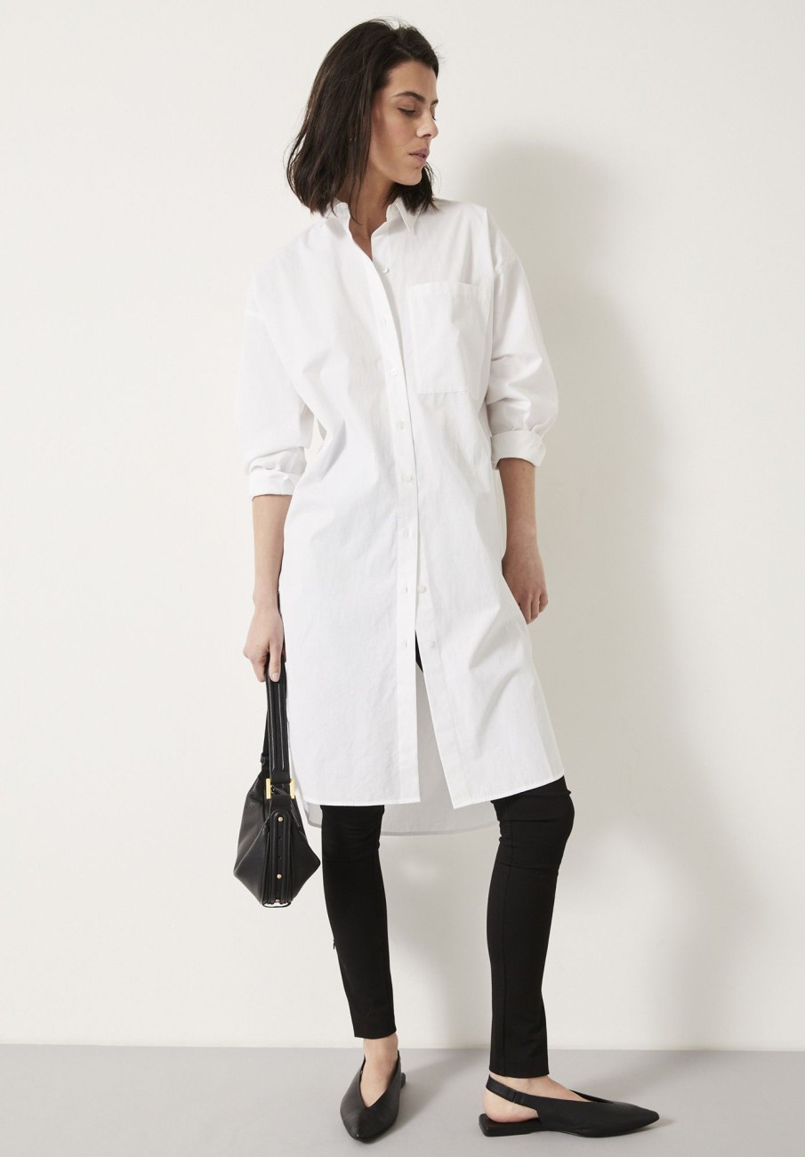 Online Sahra Midi Shirt Dress White