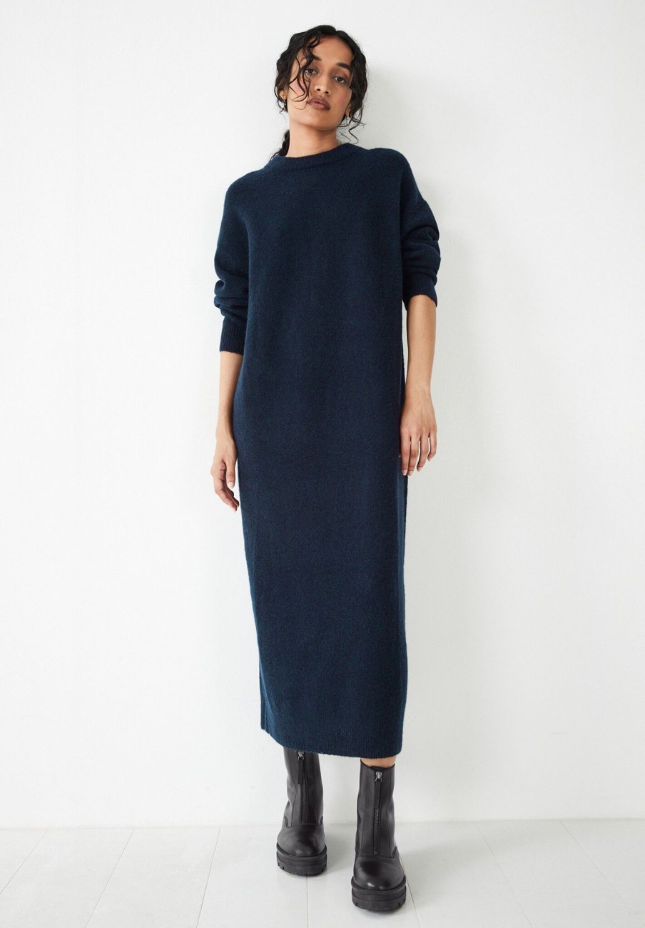 Wholesale Fallon Crew Knitted Midi Dress Midnight Navy