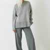 Hot Theo Tailored Jersey Trousers Concrete Marl