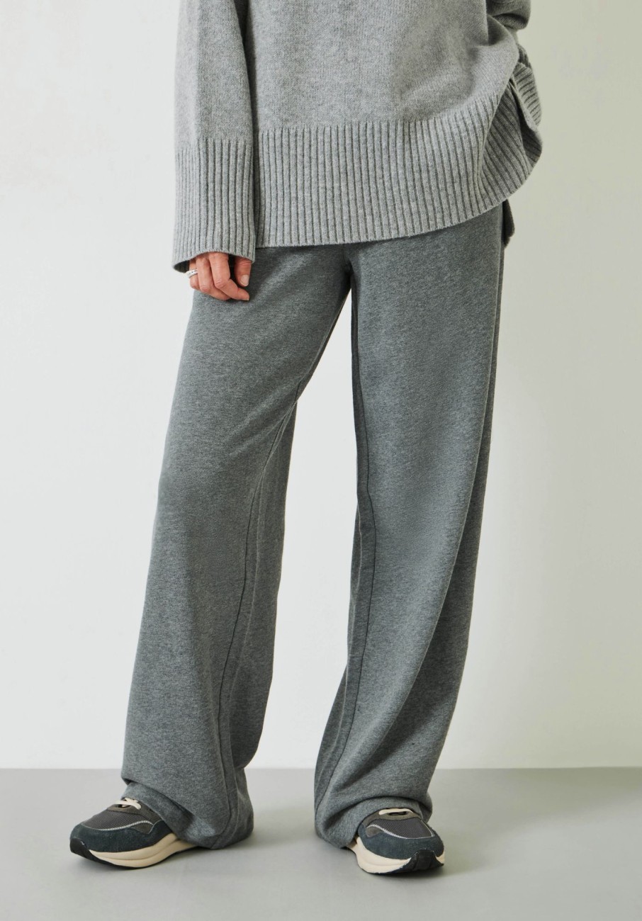 Hot Theo Tailored Jersey Trousers Concrete Marl