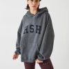 Hot Graphic Oversized Hoodie Mid Grey