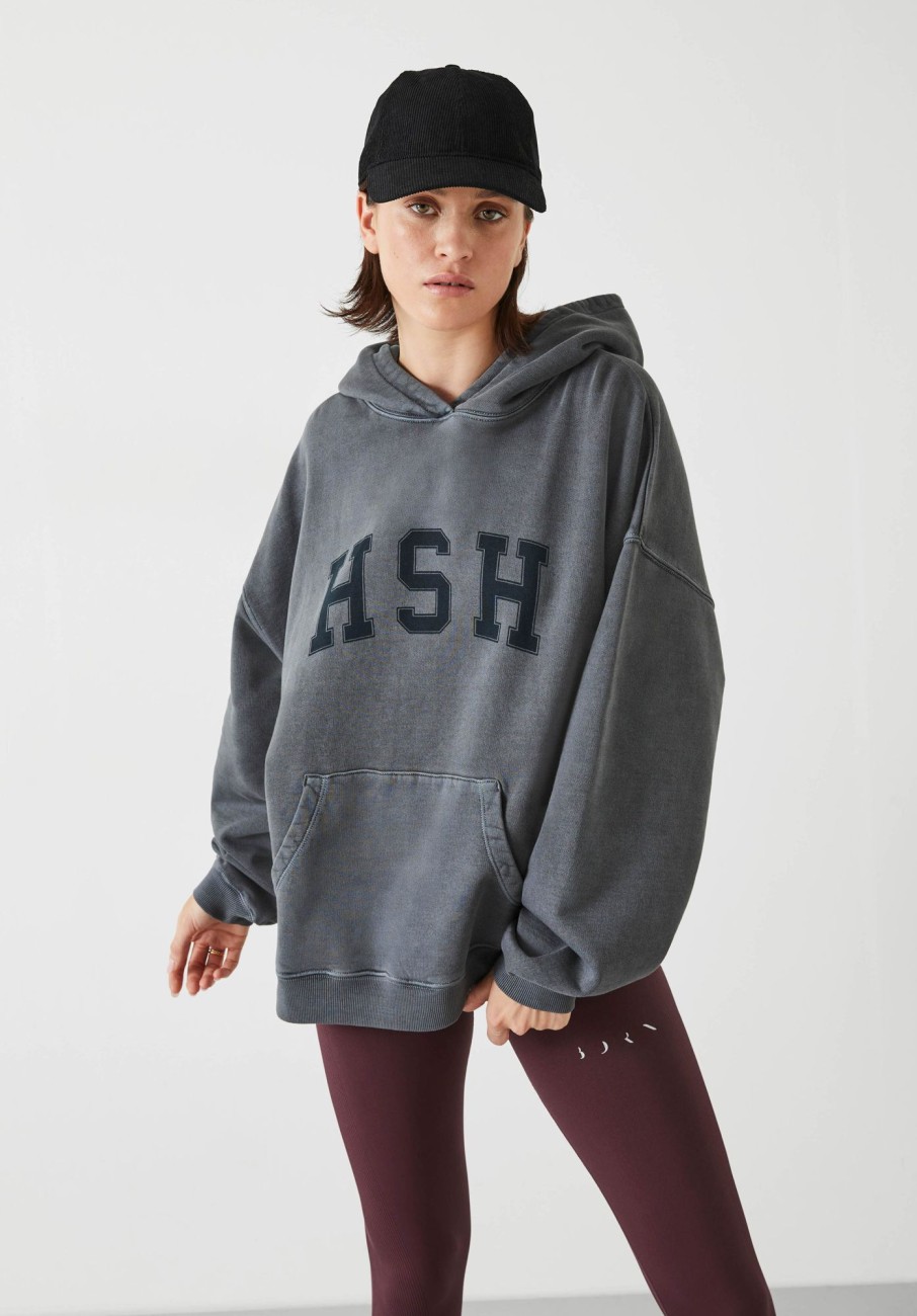 Hot Graphic Oversized Hoodie Mid Grey