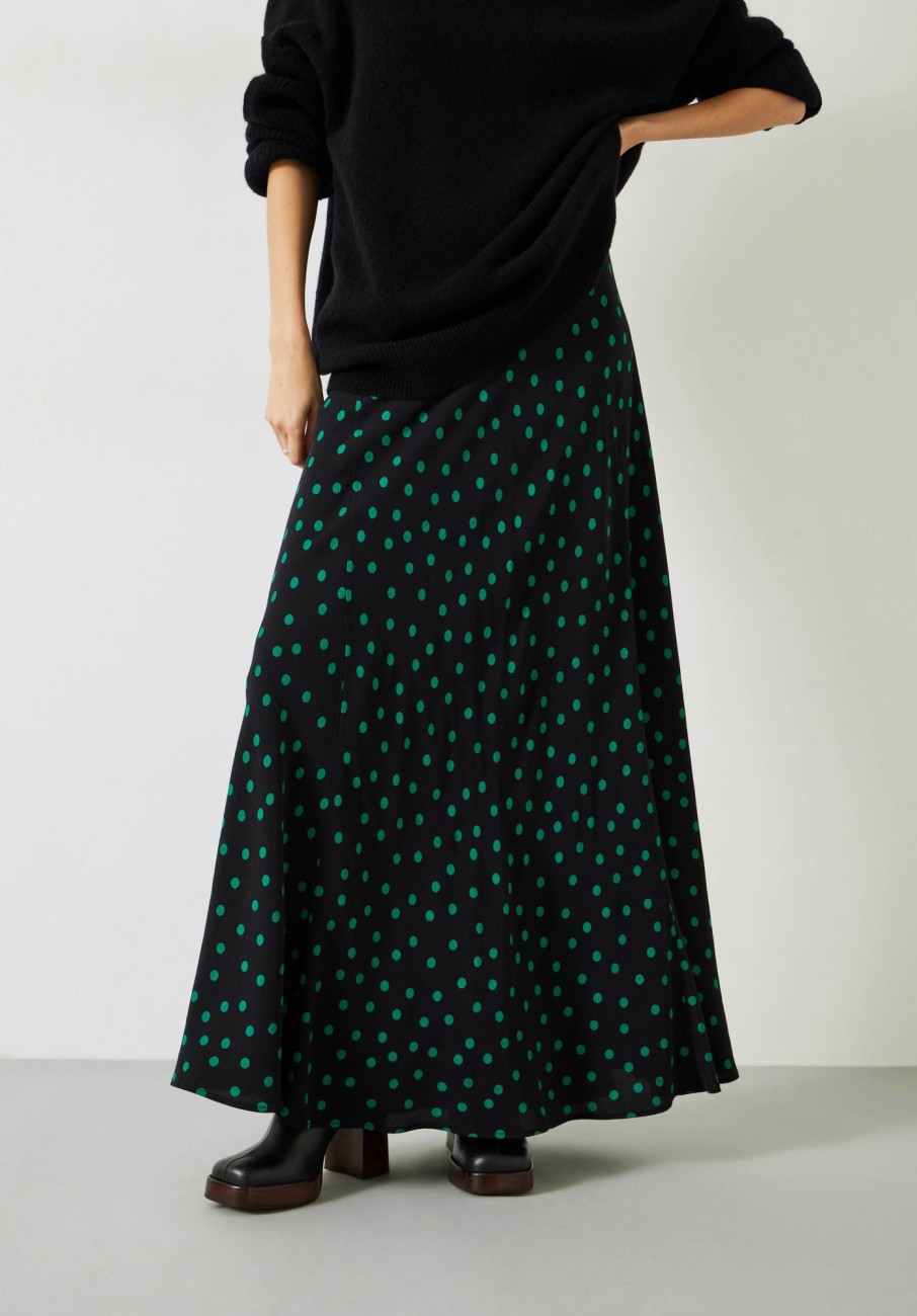 Wholesale Katie Maxi Skirt Polka Dots Green