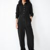 Wholesale Peony Denim Jumpsuit Washed Black