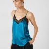 Hot Estella Satin Lace Cami Deep Blue