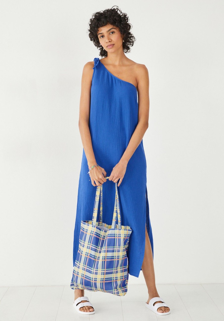 Wholesale Orla One Shoulder Dress Bright Blue