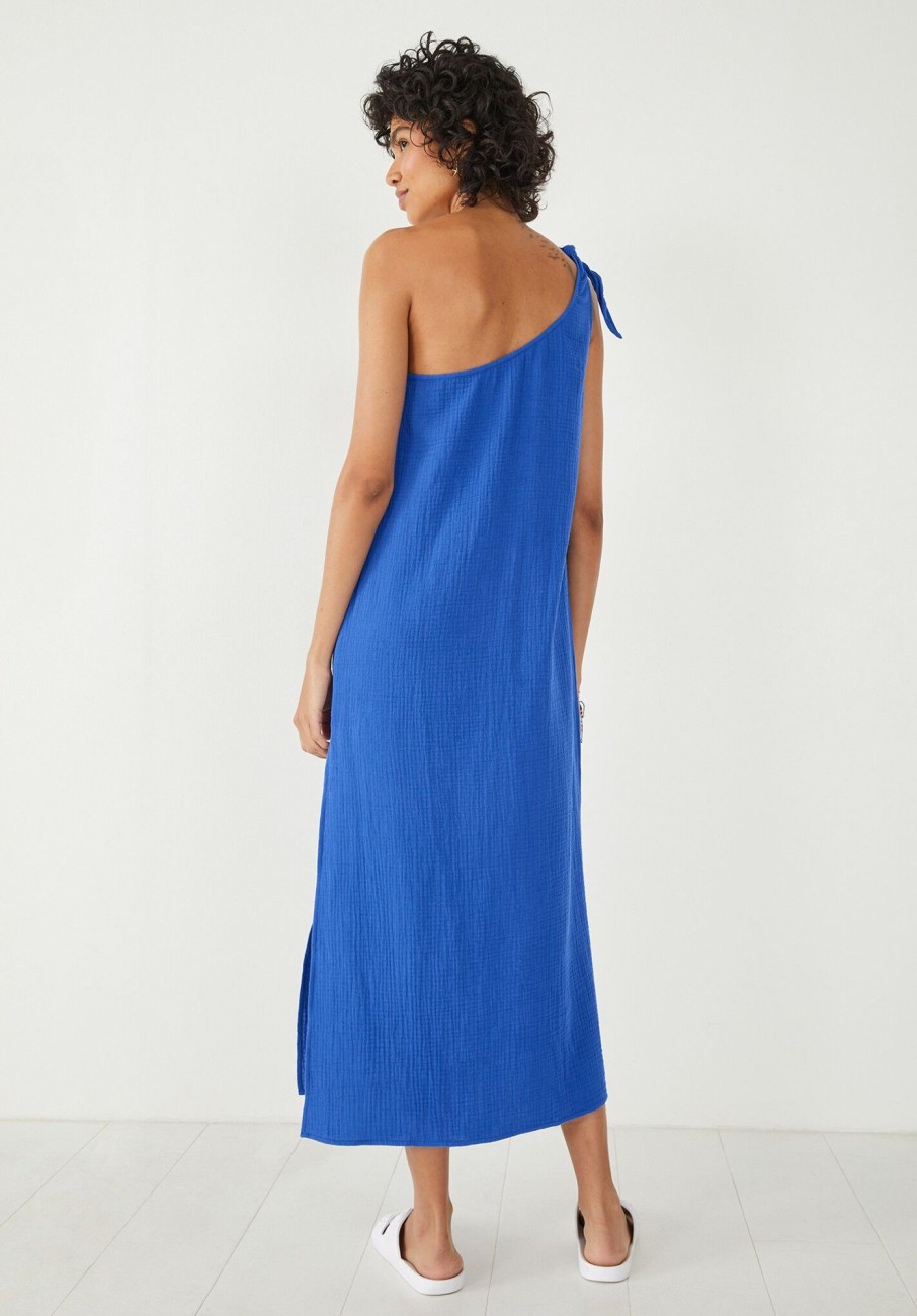 Wholesale Orla One Shoulder Dress Bright Blue