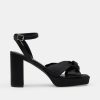 New Farrah Satin Twist Platform Heels Black