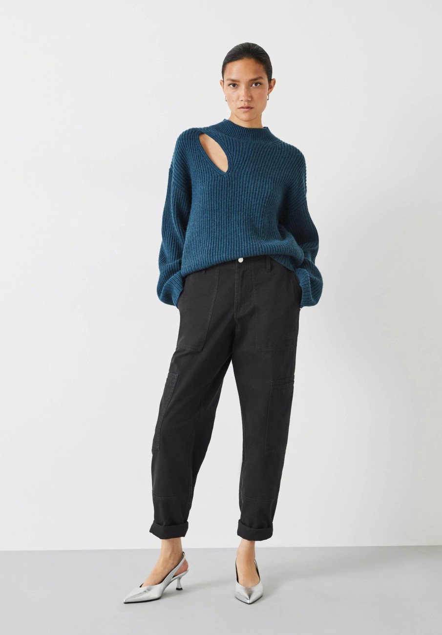 Online Shelby Cut Out Knitted Jumper Deep Teal