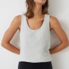 Clearance Cotton Slub Tank Top Lightest Grey Marl