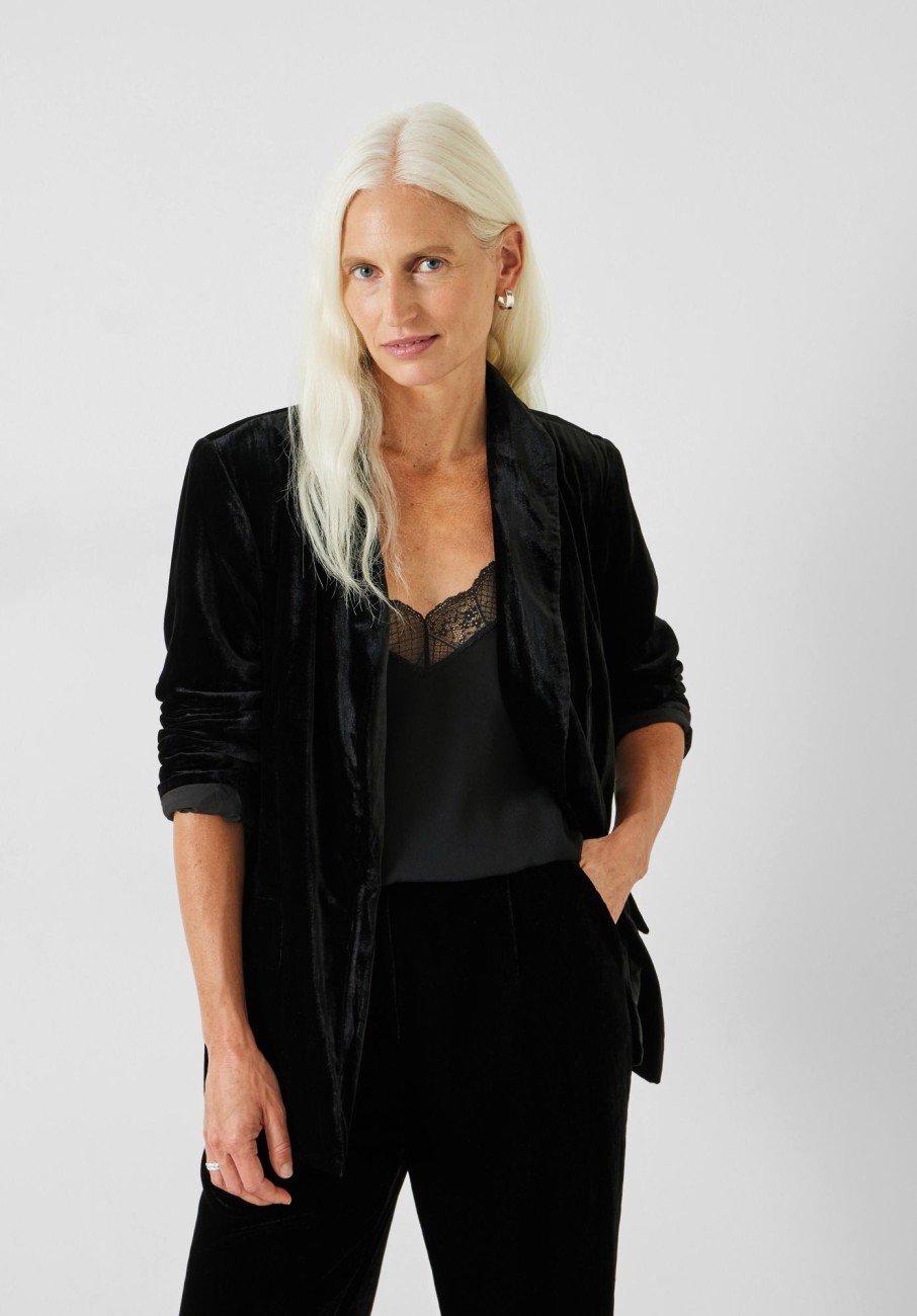 Best Marina Velvet Blazer Black