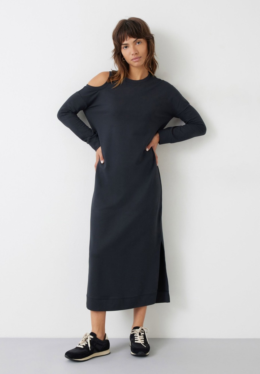 Hot Neena Cut Out Midi Dress Anthracite