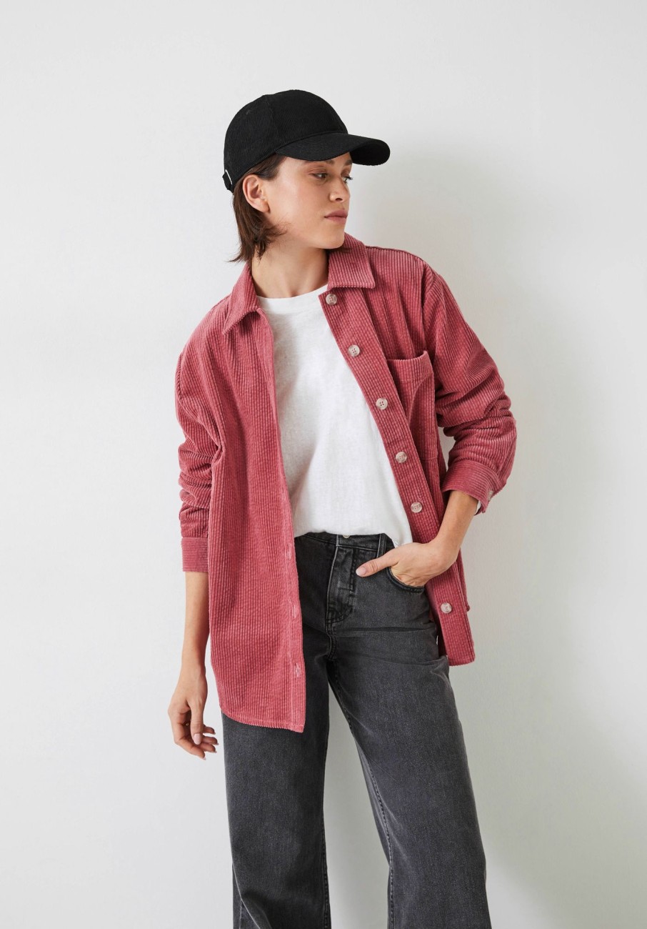 Online Cleo Cord Shirt Dark Pink