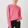 Clearance Minerva Pleat Sleeve Sweatshirt Bright Pink