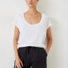 Hot Hari Scoop Neck Cotton Slub T-Shirt White