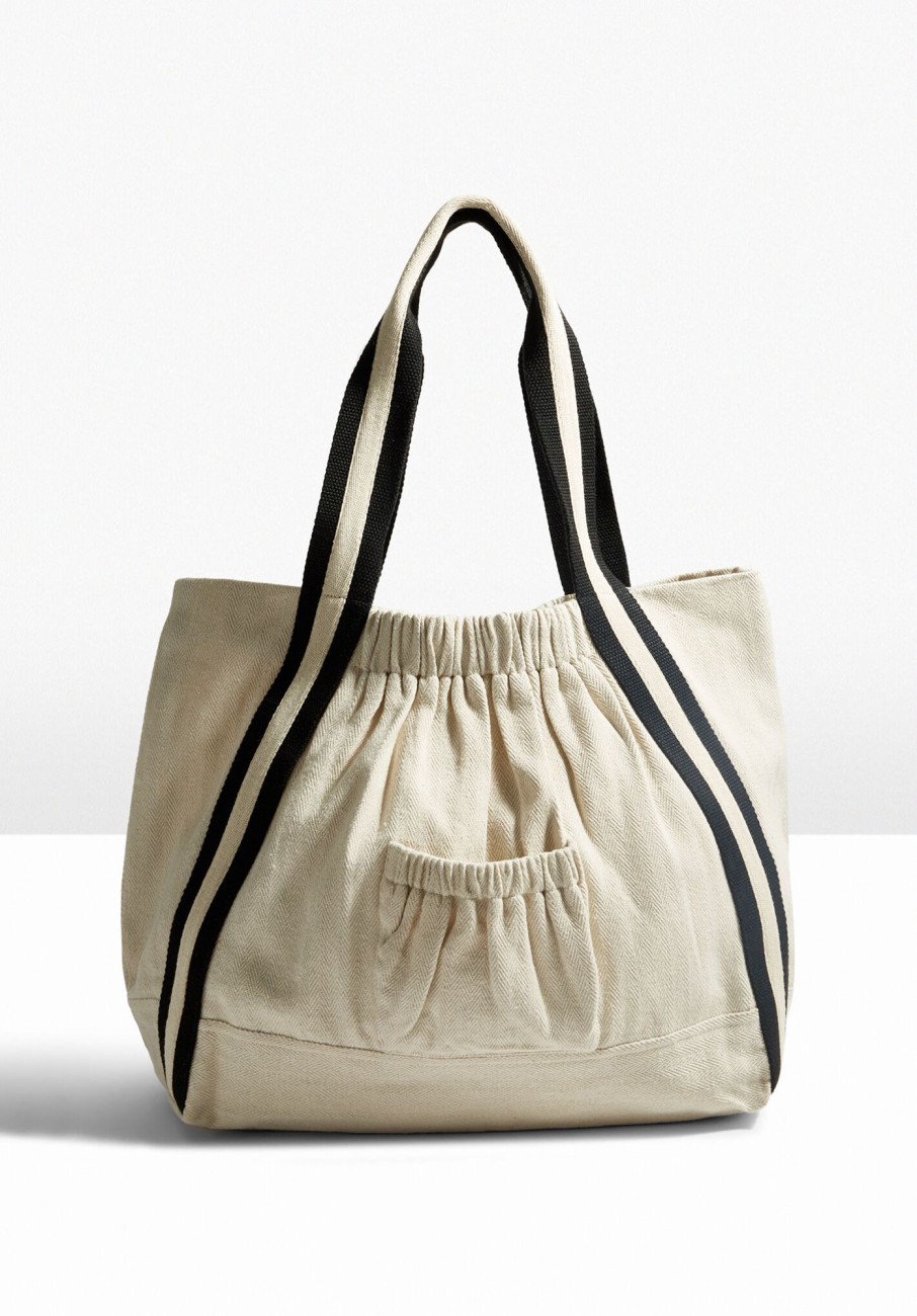 Hot Melanie Canvas Tote Bag Ecru