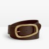 Online Astrid Leather Buckle Belt Dark Brown