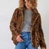 Online Leopard Shearling Jacket Hazel Brown