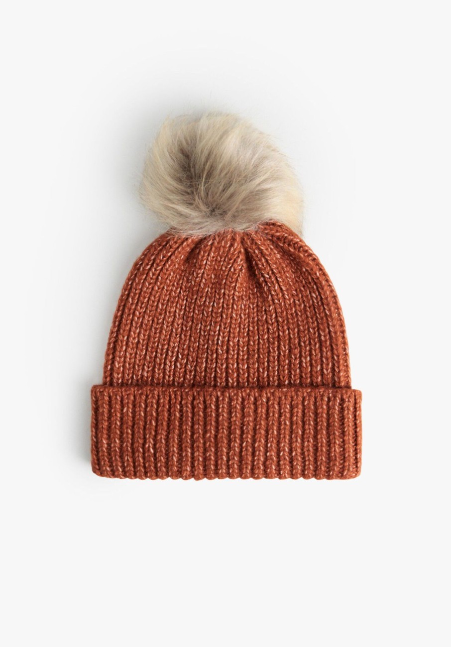 Online Ellie Pom Pom Beanie Rust