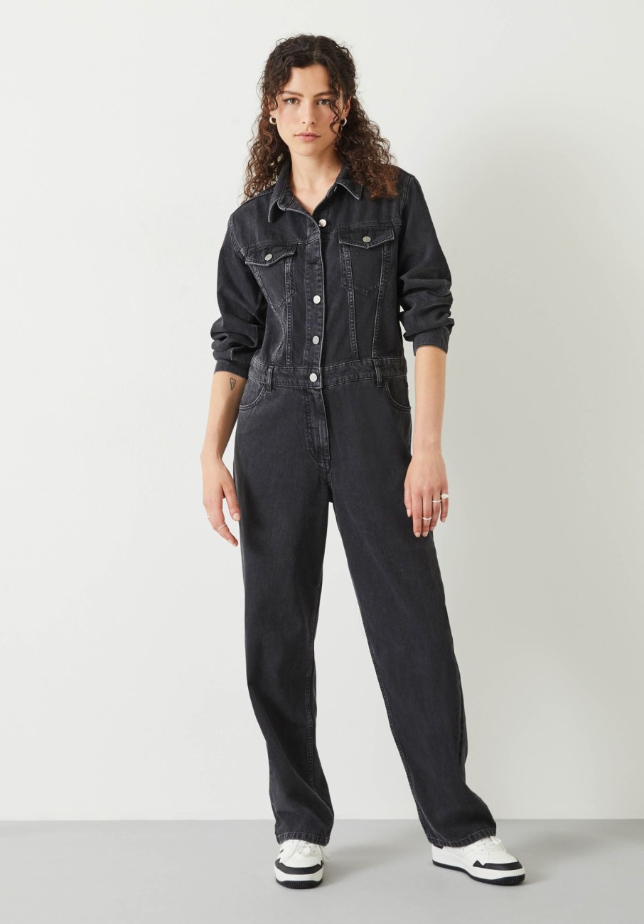 Clearance Celia Denim Boilersuit Washed Black