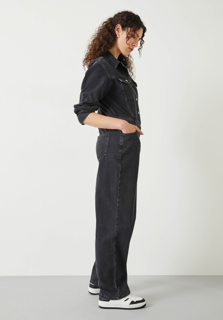 Clearance Celia Denim Boilersuit Washed Black